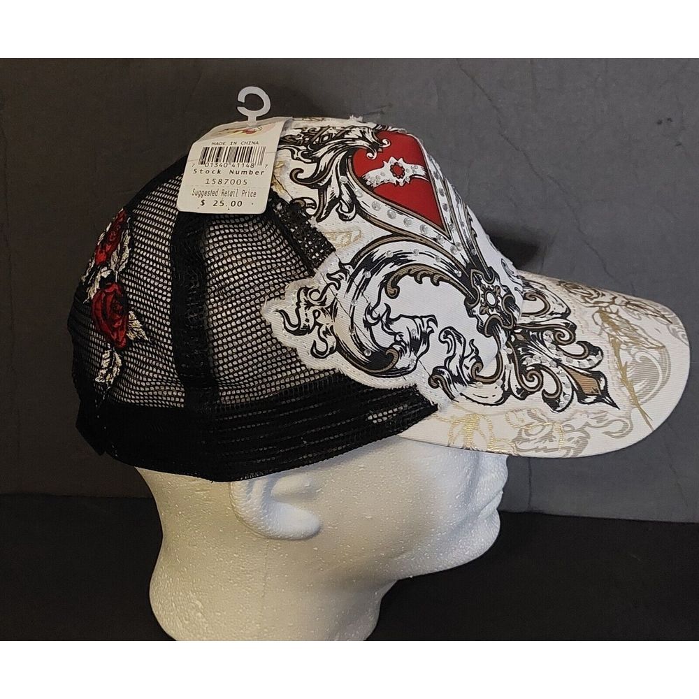 New‎ With Tags Blazing Roxi Hat Cap Embroidered  Roses Summer Womens Adjusta#425